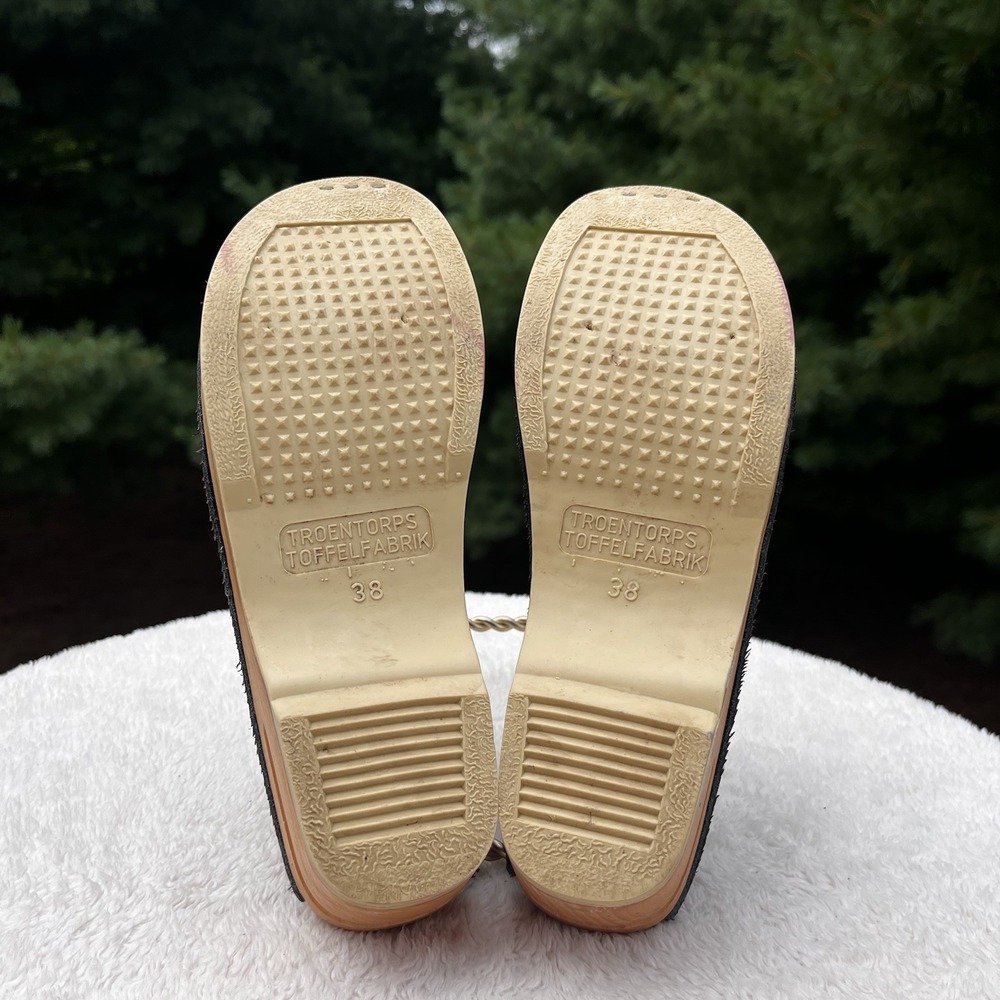 Troentorps Sweden Clogs Leather Wooden Womens 38 | 8 Toffelfabrik Brown Cognac - Picture 8 of 9